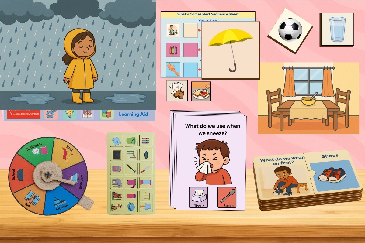 What Activity Kit vocabulary flashcards and logic games