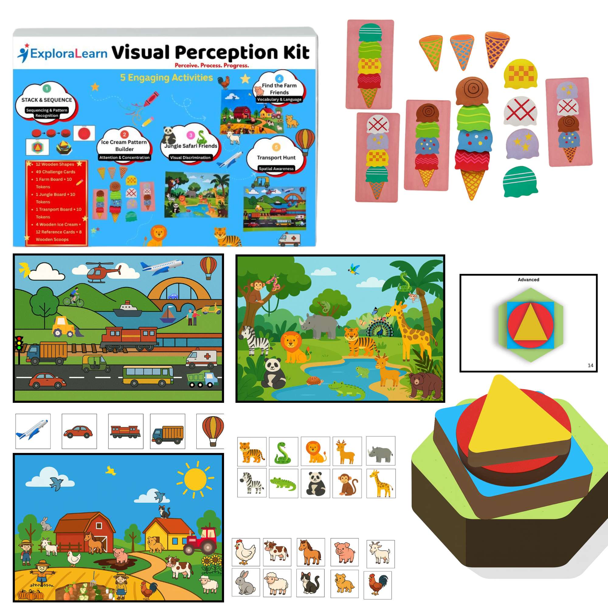 Visual Perception Kit pattern and scanning boards