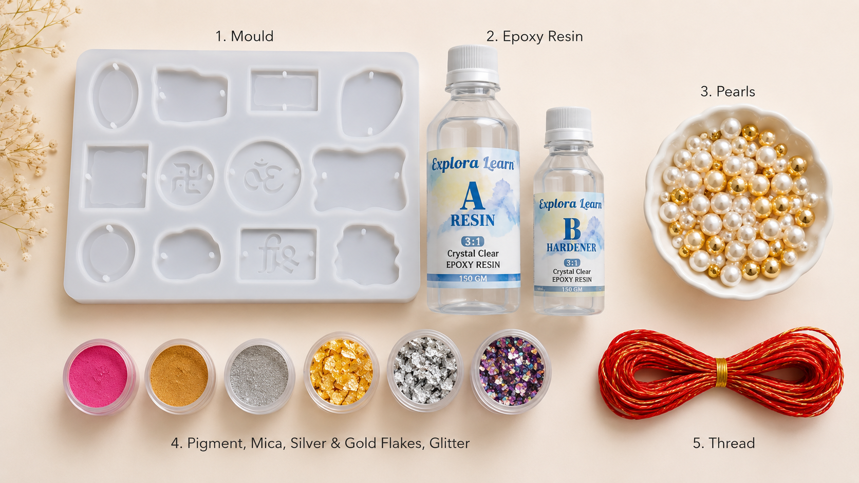 Materials needed to make resin rakhi at home India